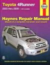 Toyota 4Runner 2003-2009 Haynes Service Repair Manual USED